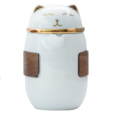 禮品訂造招財貓泡茶杯套裝紀念品