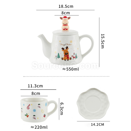 禮品訂造一壺兩杯聖誕套裝紀念品