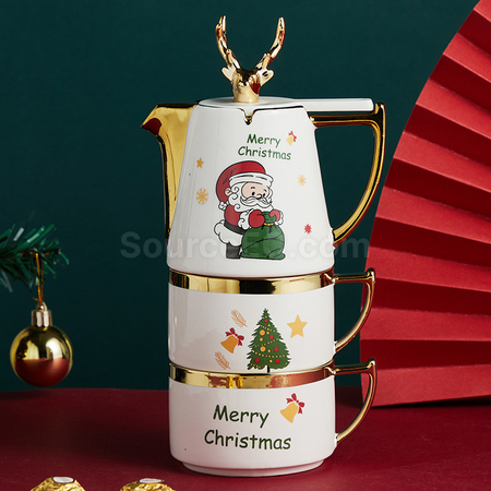 禮品訂造一壺兩杯聖誕套裝紀念品