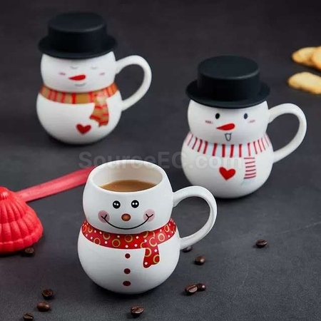 禮品訂造聖誕帽陶瓷杯紀念品