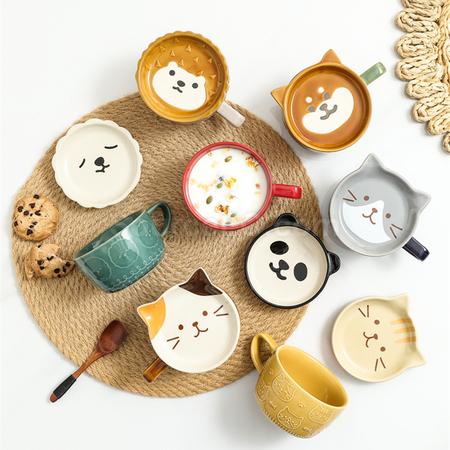 禮品訂造萌寵日式點心陶瓷杯紀念品