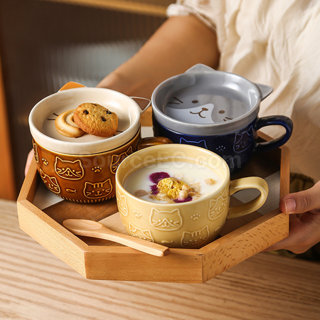 禮品訂造萌寵日式點心陶瓷杯紀念品