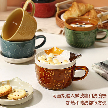 禮品訂造萌寵日式點心陶瓷杯紀念品