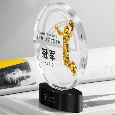 禮品訂造籃球水晶獎座紀念品