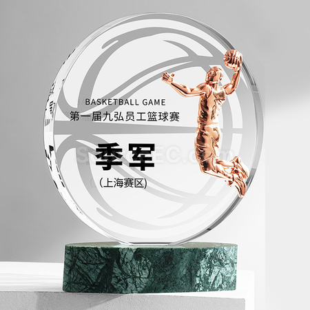 禮品訂造籃球水晶獎座紀念品