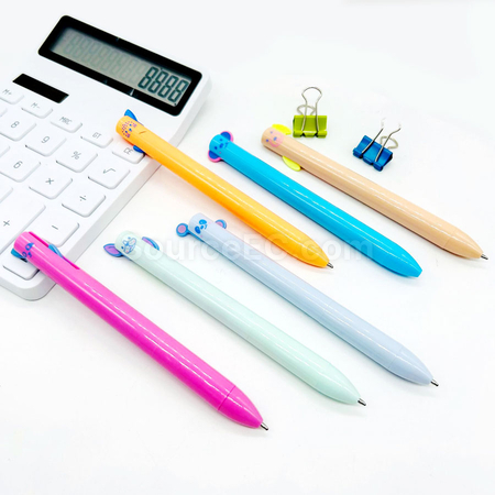禮品訂造按壓卡通兩色廣告筆紀念品