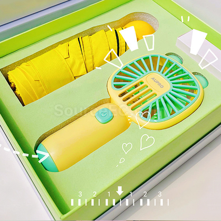 禮品訂造夏天風扇雨傘禮品套裝紀念品