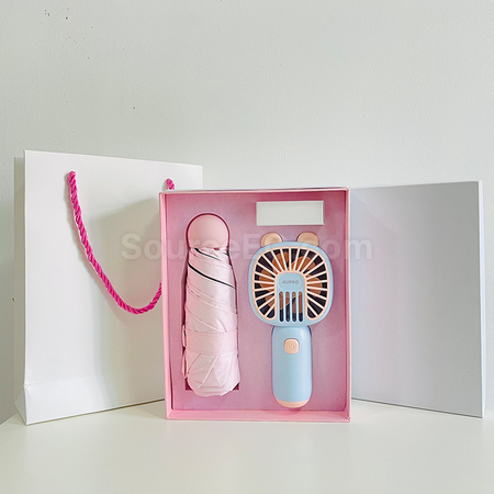 禮品訂造夏天風扇雨傘禮品套裝紀念品