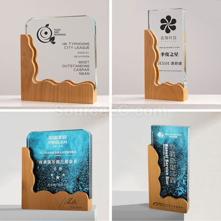 禮品訂造木質水晶獎座紀念品