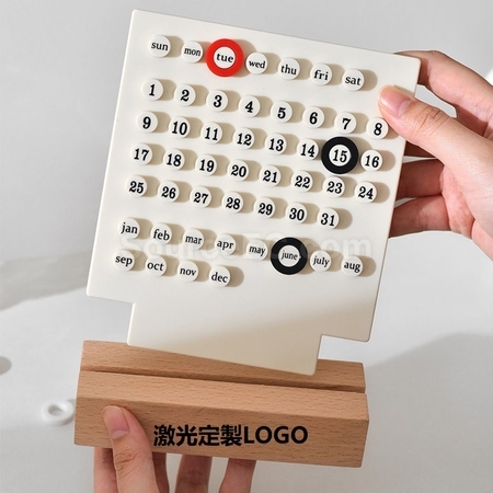 禮品訂造木架套圈萬年曆紀念品