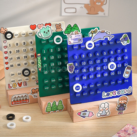 禮品訂造木架套圈萬年曆紀念品