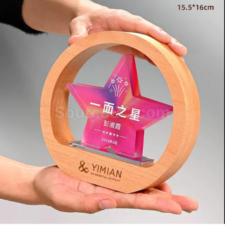 禮品訂造木質水晶座紀念品