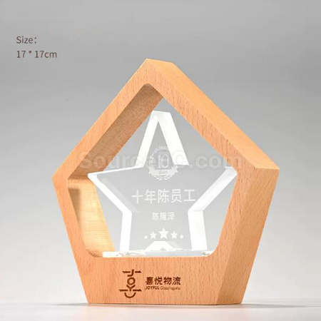 禮品訂造木質水晶座紀念品