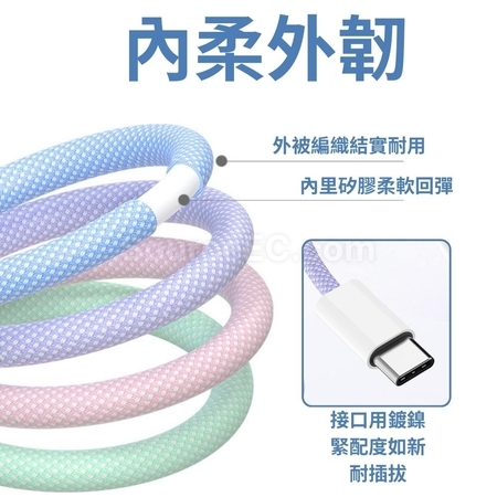禮品訂造彩色馬卡龍蘋果快充充電線紀念品