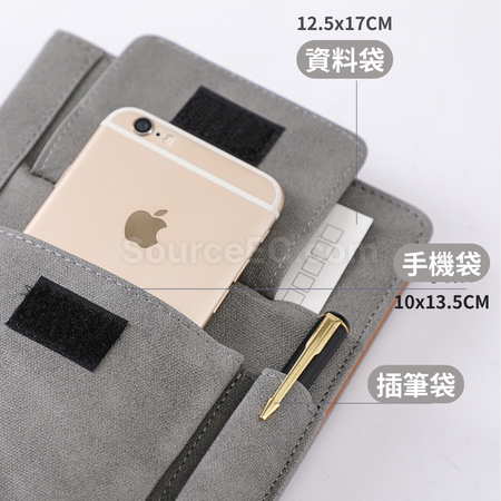 禮品訂造多功能麻紋皮革筆記本紀念品