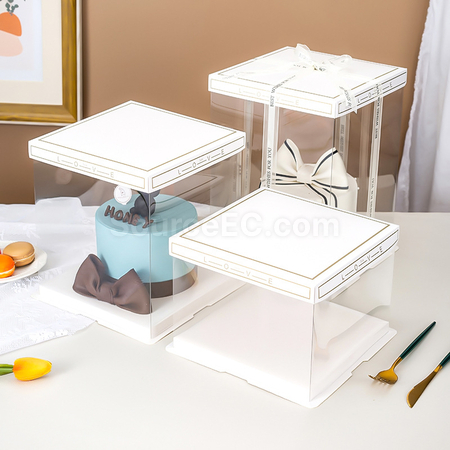 禮品訂造方形全透紙蓋PET透明禮品盒紀念品