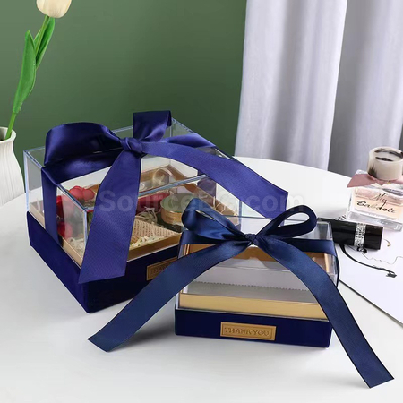 禮品訂造蝴蝶結透明亞加力禮盒紀念品