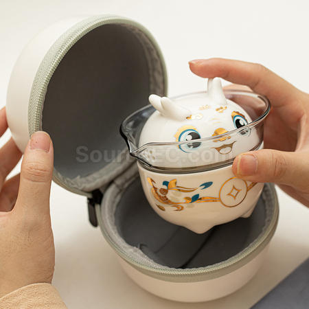 禮品訂造瑞龍陶瓷茶具套裝紀念品