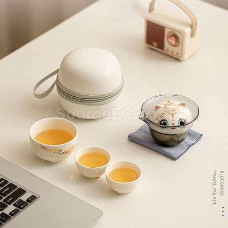 禮品訂造瑞龍陶瓷茶具套裝紀念品