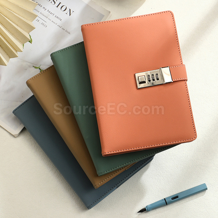 禮品訂造PU 密碼鎖記事本紀念品