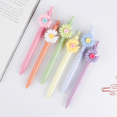 禮品訂造可愛花朵按動原子筆紀念品