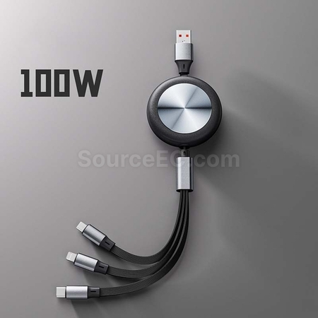 超薄三合一伸縮充電線