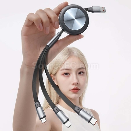 禮品訂造超薄三合一伸縮充電線紀念品