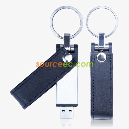 禮品訂造USB 旋轉皮製手指紀念品