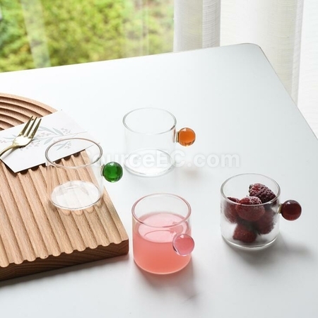 禮品訂造玻璃圓球手柄玻璃杯紀念品