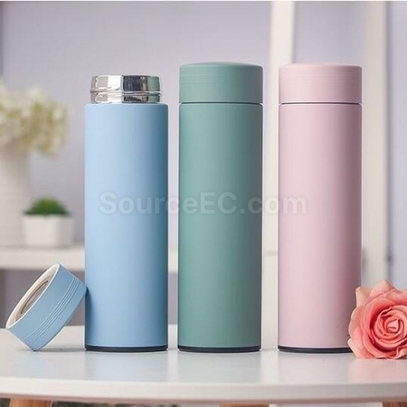 禮品訂造莫蘭迪色系橡膠漆不銹鋼保溫杯紀念品