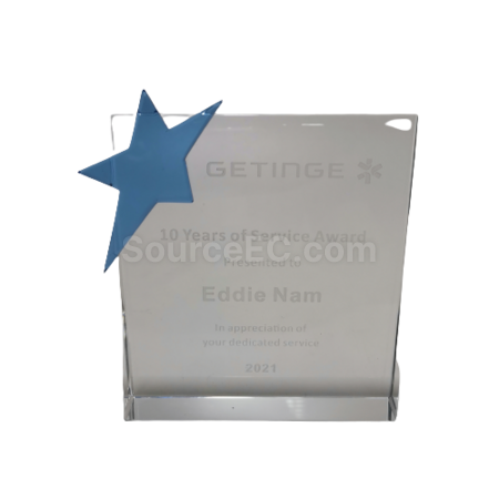 藍彩水晶獎座 | 彩色水晶獎座 | 藍色水晶座 | Crystal Trophies | 訂製水晶獎座