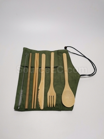 便攜可重用餐具 | 筷子套裝 | 環保餐具套裝 | 環保棉袋木製餐具套裝 | 不銹鋼環保餐具