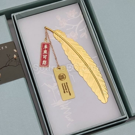 禮品訂造羽毛書籤禮盒紀念品