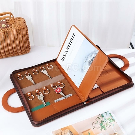 禮品訂造仿羊皮拉鏈包紀念品