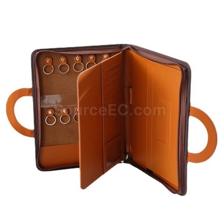 禮品訂造仿羊皮拉鏈包紀念品
