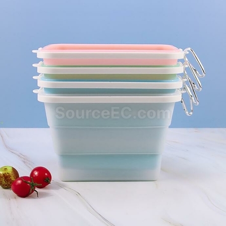 禮品訂造矽膠折疊散錢包款飯盒紀念品
