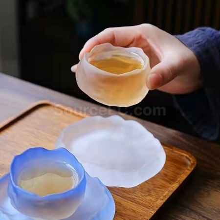 禮品訂造磨砂琉璃初雪茶杯紀念品