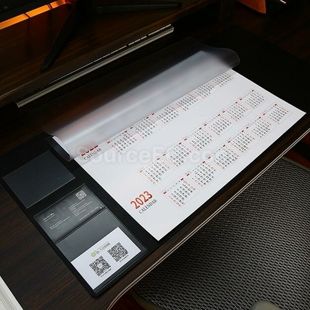 禮品訂造PU仿皮雙層收納辦公桌墊紀念品