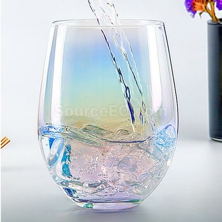禮品訂造炫彩蛋型玻璃杯紀念品