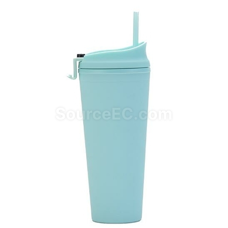 禮品訂造雙層塑膠大孔吸管杯紀念品