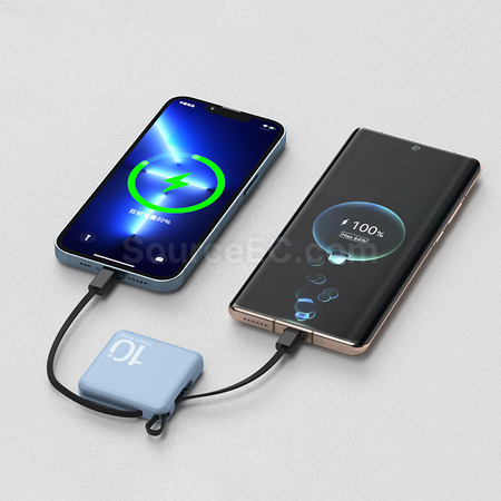 禮品訂造迷你自帶線移動電源紀念品