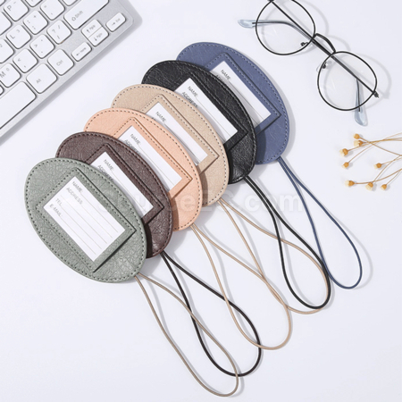 禮品訂造橢圓形PU行李牌紀念品