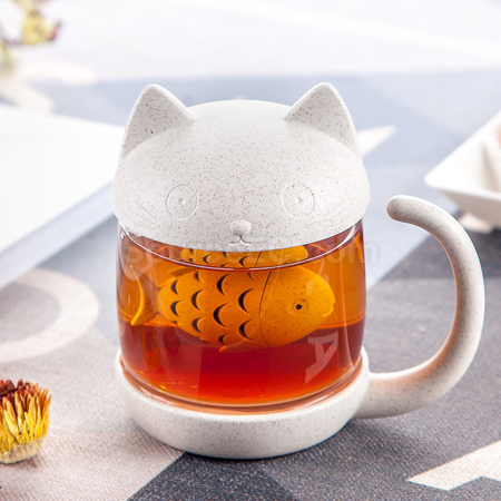 禮品訂造卡通玻璃泡茶杯紀念品
