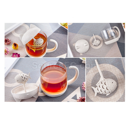 禮品訂造卡通玻璃泡茶杯紀念品