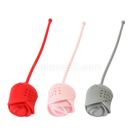 禮品訂造玫瑰矽膠泡茶器紀念品