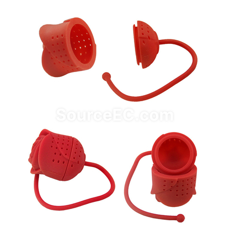 禮品訂造玫瑰矽膠泡茶器紀念品