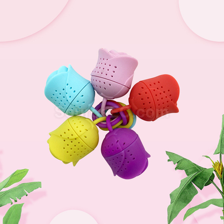 禮品訂造玫瑰矽膠泡茶器紀念品