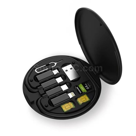 禮品訂造便攜式五合一充電線收納盒紀念品