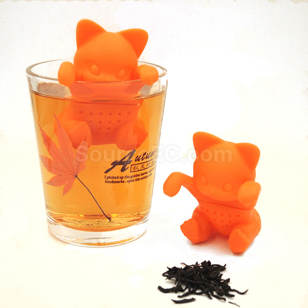 禮品訂造貓咪矽膠泡茶器紀念品