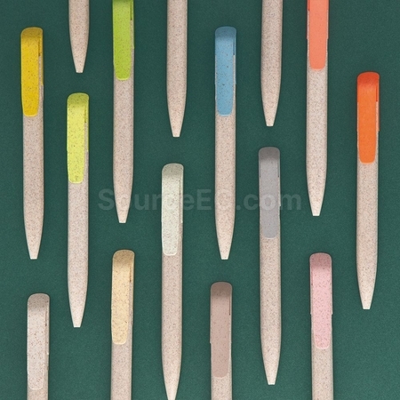 禮品訂造麥稈拼色廣告筆紀念品